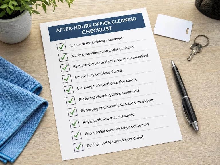 Checklist for deciding whether after-hours office cleaning suits a workplace